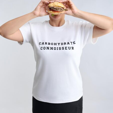 The Connoisseur: Carbohydrate Connoisseur. T-shirts from The Skinny Cow, we are not dairy farmers.