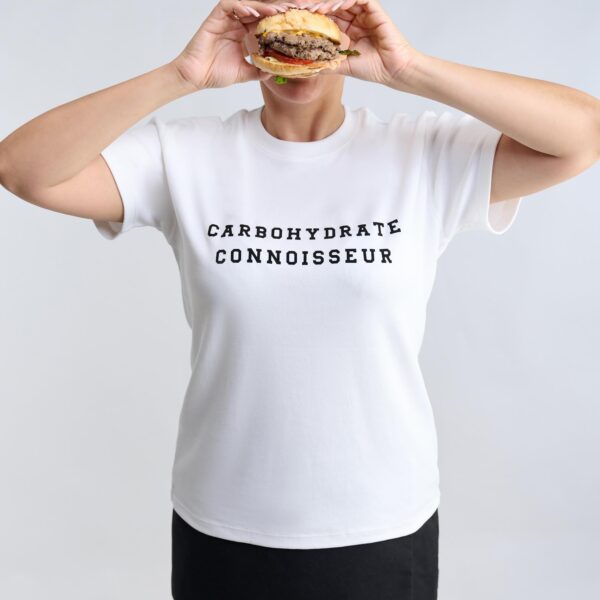 The Connoisseur: Carbohydrate Connoisseur. T-shirts from The Skinny Cow, we are not dairy farmers.